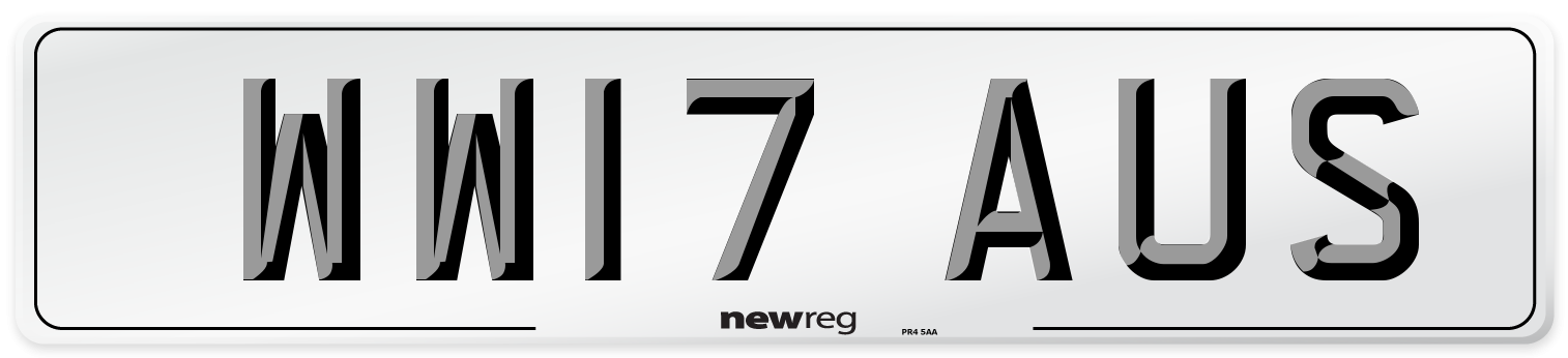 WW17 AUS Number Plate from New Reg